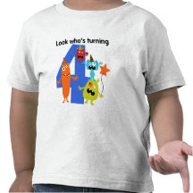 4. Geburtstags-T-Shirt niedliches Monster