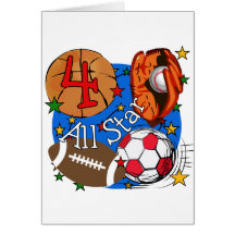 4. Geburtstags-T-Shirts und Geschenke All Stars Grußkarten