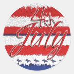 4. Juli rotes weißes blaues Party Sticker