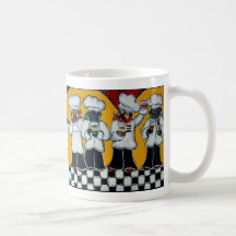 4 Kochs-Möpse Tee Tasse