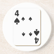 4 of Spades Playing Card Beverage Coaster