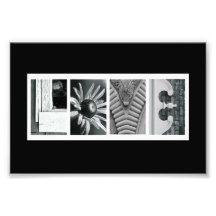 4 x 6 Liebe-(schwarze) Alphabet-Foto-Buchstabe-Kun