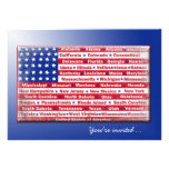 4th of July Party Flag Personalized Announcements