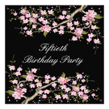 50. der Geburtstags-Party der Kirschblüten-Frau Individuelle Ankündigungskarte