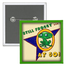 50. Froggy-Geburtstags-Knopf Anstecknadelbutton