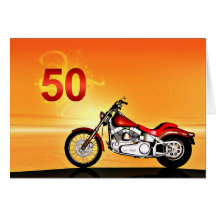50. Geburtstag Motorradsonnenuntergang Karte