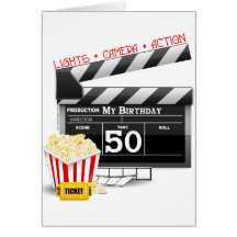 50. Geburtstags-Film-Thema Grußkarten
