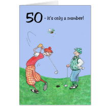 50. Geburtstags-Karte für einen Golfspieler