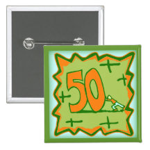 50. Geburtstags-Knopf Buttons
