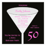 50. Geburtstags-Party Einladung -- 50 im Rosa