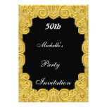 50. Geburtstags-Party Einladung golden