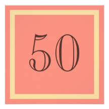 50. Geburtstags-Party Einladung - Lachskoralle