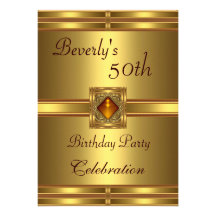 50. Geburtstags-Party-Gold auf Gold Individuelle Ankündigskarten