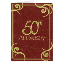 50. Jahrestags-Buch-Einladung Karten