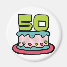50 Jährig-Geburtstags-Kuchen Magnete