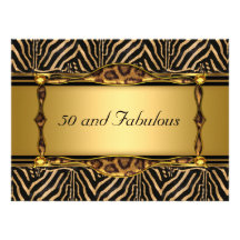 50 und fabelhafte Goldgeburtstags-Party Einladung