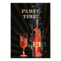 55. Geburtstags-Party Einladung