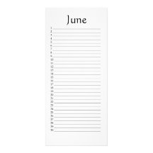 5:4 Kalender-Junis Micah Individuelle Werbe Karte