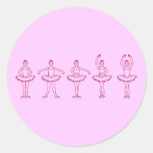 5 Ballett-Positionen Runder Sticker