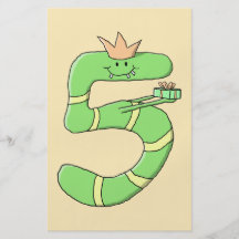 5. Geburtstags-Cartoon, grün Bedruckte Flyer