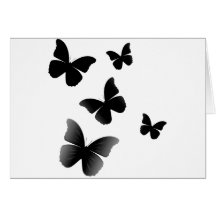5 schwarze Schmetterlinge Karte