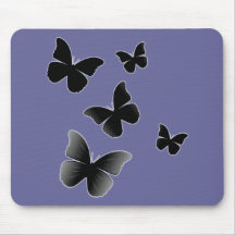 5 schwarze Schmetterlinge Mauspads