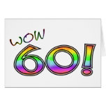 60. GEBURTSTAG wow Grußkarte
