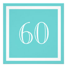 60. Geburtstags-Party Einladung - Aqua