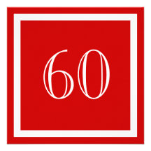 60. Geburtstags-Party Einladung - Rot