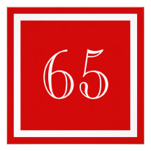 65. Geburtstags-Party Einladung - Rot