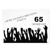 65. Party Einladung mit zujubelnden Mengen