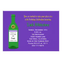 65th Birthday Party Invitation - Purple