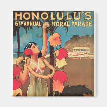 6. jährliche Blumenparade 1911 Honolulus, Hawaii Kühlschrankmagnet
