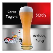 70. der Geburtstags-Party-rotes Bier-Motorrad der  Individuelle Einladung