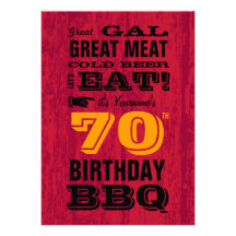 70. Geburtstag GRILLEN Grill heraus Individuelle Einladung
