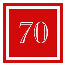 70. Geburtstags-Party Einladung - Rot
