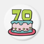70 Jährig-Geburtstags-Kuchen Magnete