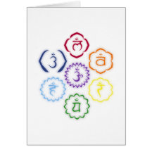 7 Chakras in einem Kreis Grußkarte