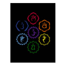 7 Chakras in einem Kreis Postkarte
