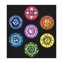 7 Chakras Kreis-Galerie-Verpackung Galerie Gefaltete Leinwand