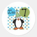 7. Pinguin-Geburtstag Aufkleber