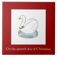 7. Tag der Weihnachtsfliese - Schwan mit Stechpalm