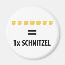 7 Totenbahre gleich 1 Schnitzel Kühlschrankmagnet