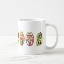 7 weiblicher Rennen-Becher Kaffee Tasse