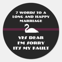 7 Wörter für eine lange und glückliche Heirat Sticker