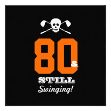 80. Geburtstags-Party-Golf - noch schwingend! Einladungskarte