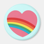 80er klumpiger Regenbogen-Herz-Magnet Kühlschrankmagnet