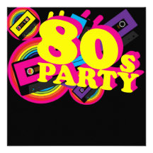 80er Party Ankündigungskarte
