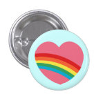 80er Regenbogen-Herz-Knopf Anstecknadelbutton