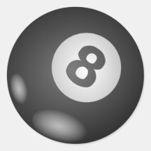 8 Ball-runde Aufkleber